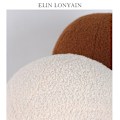 Miniatyrbild 3 av 5: Plush Rund Ullkudde Nordisk Bollformad Enfärgad Fylld Mjuk Kudde för Soffa Kontor Midjerest Kastkudde-Perfekt White 40cm