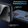 Miniatyrbillede 3 af 5: Kompatibel med Motorola Edge 50 Fusion 5G Cover PC+TPU Drop Defend Telefon Cover med Ring Kickstand - Blå-Perfet Blue