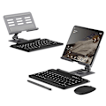 Miniatyrbillede 1 af 5: til Samsung Galaxy Fold / Z Fold Serien Foldbar Bordstanderholder med Bluetooth Tastatur + Mus + Stylus-Perfet Grey