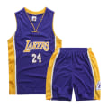 Miniatyrbillede 1 af 5: Kobe Bryant No.24 Basketball Jersey Sæt Lakers Uniform Til Børn Teenagere W - Perfet Purple S (120-130CM)