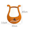 Miniatyrbilde 3 av 5: Lyre Harp, 19-strengers gresk fiolin, 19-strengers lyre med unike mønstre og utskårne fonetiske symboler, for musikk L-Perfet