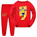 Miniatyrbild 2 av 4: Barn CR7 Ronaldo Bomulls pyjamas topp+Byxor Sovkläder Nattkläder Set Ålder 2-14-Perfekt red 120
