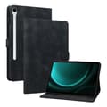 Præget læderetui kompatibelt med Samsung Galaxy Tab S9 / S9 FE - Perfekt Black