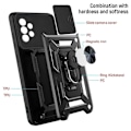 Miniatyrbillede 4 af 5: Armor Stødsikkert Magnetisk Ring Stand Holder Cover til Samsung Galaxy S24 S23 S22 S21 Ultra S24 Plus S20FE Note 20 10 Linsebeskyttelse - Perfekt Black For-Samsung S23