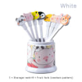 Miniatyrbild 1 av 9: 8st/ set e Djurfruktgaffel Barn Snack Dessert Dekorationsgaffel - Perfet White