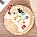 Miniatyrbillede 5 af 10: Elektronisk BusyBoard Toddler LED-lys BusyBoard Træ Fysisk uddannelse Legetøj Plade omskifter Montessori Busy Cube - Perfet