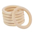 Pikkukuva 4 / 5: Valmiita puurenkaita useissa kooissa, luonnonpuuta, kiinteä väri, pyöreät renkaat makrameen, koruihin, koristeellisiin puukehiin - täydellinen 70mm 10 Packs