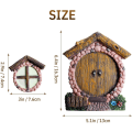Miniatyrbillede 5 af 6: Miniature Fairy Gnome Home vindue og dør med lampe til træ - Perfet
