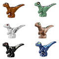 Miniatyrbillede 1 af 5: Jurassic dinosaur byggeklodser dele baby dinosaur Tyrannosaurus Rex velociraptor børnelegetøj - perfekt 6pcs