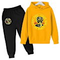 Miniatyrbild 1 av 5: Vår Höst Pojkar Casual Cobra Kai Tryck Långärmad Tröja Hoodie+Byxor Kläder 2ST Träningsdräkt 4-14 År Flickor Pojkar Kläder-Perfet 11-12T 20