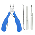 Miniatyrbillede 1 af 6: Negleklipper til tykke og indgroede tånegle - skarpt buet blad - Perfet Blue 4-piece set