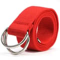 Herr Dam Canvas D-ring Bälten Tygband Midjebälte Midjeband-Perfekt Red