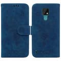 Kompatibel med Motorola Moto E7 Sommerfugl Rose Preget Lær Telefonveske-Perfet Blue