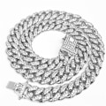 Miniatyrbilde 1 av 2: Cuban Chain Halskjede Hip Hop Sølv 40cm - Perfet