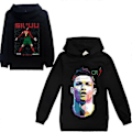 Miniatyrbild 1 av 3: Cristiano Ronaldo Hoodie VM-tröja Nr 7 Julgåvor Fotbollsstjärna Hoodie Flickor Pojkar Huvtröja Pullover Toppar Barn Tonåringar - Perfekt Black 9-10years