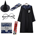 Miniatyrbilde 1 av 5: 7 stk./sett for Magisk Trollmann Kostyme Kappe Hogwarts Skolekostyme - Perfekt 6Pcs Blue Kids 135