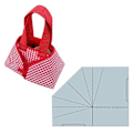 Miniatyrbillede 2 af 5: DIY Stofffoldbar Madkurv Sy Skabelon Håndtaske Sy Lineal Bærbar Tote Taske Dug Stofffoldbar Madkurv Tutorial-Perfekt 10Inch
