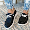 Miniatyrbillede 2 af 3: Dames Pumps Flats Bådsko Slip On Casual Loafers AMS-Perfet Black 36