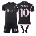 Miniatyrbilde 1 av 3: Major League Soccer Messi No.10 Miami International Jersey Hjemme Borte Fotballdrakt for voksne barn Set Away - Perfet Away Kids 28(150-160cm)