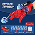 Miniatyrbillede 3 af 3: Helt Nye Spider-Man Tilpassede Handsker Web Shooter Launcher Dart Gave Legetøj til Børn - Perfekt C with 20 x Suction Cup Bomb