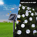 Miniatyrbillede 4 af 6: Solar String Lights Outdoor, 30ft 50 LED Globe String Lights, Vandtæt 8 Modes Solar Patio Lights til have, græsplæne, havepavillon, - Perfet