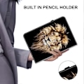 Miniatyrbillede 5 af 5: Læder Etui Kompatibelt med iPad Air 11 (2025) (2024) Air (2022) (2020) Pro 11 (2022) Mønsterprintet Tablet Co-Perfet Lion Head