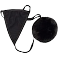 Miniatyrbilde 1 av 2: Kaise Sexy Truser for Kvinner Søt Kaninhale G-streng Pelsball Bikini T-rygg Cosplay Undertøy Party Kostyme Gave-Perfekt Black
