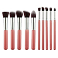 Miniatyrbillede 1 af 5: 10 stk. Makeup Brush Set - Lintfri, Tætte Børstehår, Blød Pudder, Foundation, Contour, Blush, Concealer - Perfekt Silver & Pink