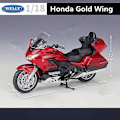 Miniatyrbild 3 av 5: 1:18 2020 Honda Gold Wing Legering Motorcykelmodell Hög Simulation Metall Resemotorcykelmodell Samling Barnpresent - Perfekt Black