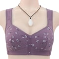 Miniatyrbilde 1 av 4: Stålringfri BH med frontknapp Pustende Camisole Bralette for Kvinner - Perfekt Purple 40 90