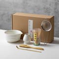 Keramisk teservis, inklusive matcha-skål, matcha-visphållare och matcha-visp, 5-delars set - Perfet white