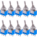 Pikkukuva 1 / 5: 10 kpl SPDT Mini vipukytkin 3-nastainen 2-asentoinen ON/ON Miniatyyri vipukytkin 6A 125V AC vipukytkin - Perfet