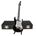 Miniatyrbilde 1 av 3: Miniatyr-replika av ornamentale gitarer Mini klassisk gitar/elektrisk gitarmodell Julepynt-Perfekt Black Electric Guitar