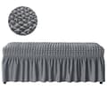 Jacquard Tyg Elastiskt Långt Bänköverdrag Pianostol Överdrag Sätesskydd-Perfekt Grey