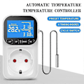 Miniatyrbilde 2 av 5: Digital Temperaturkontroller Stikkontakt Termostat med Tidsensor Probe Varme Kjøle Bryter 16A EU Plugg-Perfet