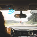 Miniatyrbild 3 av 6: Car Handsfree Bluetooth Sun Shade Handsfree Car Kit Baksida Kompatibel med Iphone, Samsung för GPS, musik, samtal - Perfet