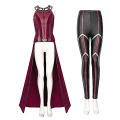 Miniatyrbild 4 av 6: P-jsmen Kvinna Wanda Maximoff Cosplay Dräkt Scarlet Witch Huvudbonader Kappa Och Byxor Full Set Outfit Halloween Accessoarer - Perfet S Wanda