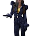 Miniatyrbild 1 av 5: Vintervarm Snödräkt för Kvinnor - Utomhus Sportbyxor Skiddräkt Vattentät Helkroppsdress - Perfekt Blue M