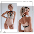Miniatyrbillede 4 af 4: Body Chain Sort læder BH Cage Sikkerhedssele Krave BH Chain - Perfet