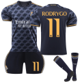 Pikkukuva 1 / 3: 2024 Real Madrid Away -jalkapallopaita lapsille - täydellinen nr 11 RODRYGO 8-9 Years