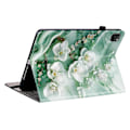 Miniatyrbillede 4 af 5: Læder Etui Kompatibelt med iPad Air 11 (2025) (2024) Air (2022) (2020) Pro 11 (2022) Mønsterprintet Tablet Co-Perfet Jade Flower