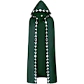 Miniatyrbilde 2 av 10: Unisex månefaser broderi hettekappe Mystisk middelalderrenessanse lang kappe - Perfet green 2XL