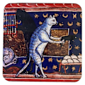 Miniatyrbilde 5 av 5: 4 stk. Medieval Cat Coasters for Drikkesett Kattemønster Runde Coasters, Drikkeunderlag Kattecoaster - Perfekt
