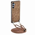 Pikkukuva 1 / 5: Yhteensopiva Samsung Galaxy A16 5G A16 4G -kotelon kanssa Retro-kuvioinen nahkapäällysteinen PC+TPU-puhelinkotelo ripustus R-Perfetillä Brown