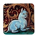 Miniatyrbilde 4 av 5: 4 stk. Medieval Cat Coasters for Drikkesett Kattemønster Runde Coasters, Drikkeunderlag Kattecoaster - Perfekt