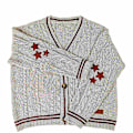 Miniatyrbilde 1 av 5: Black Friday, håndlaget rød stjerne Folklore Cardigan med stjernebroderi Merch Oversized Søt Håndstrikket Høytidsgenser-Perfekt M
