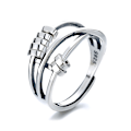 Miniatyrbillede 3 af 6: Ring Justerbar Åbning Fidget Ring Med Perlesmykker Ring - Perfet A2