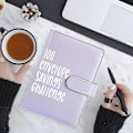 Miniatyrbild 5 av 5: 100 Kuvertutmaningsmapp, Kontantmapp med Kuvert, Sparutmaningsmapp, Pengarsparande Kuvert för Skola, Hem, Kontor - Perfekt Purple