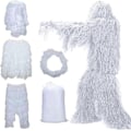 Miniatyrbild 2 av 2: In 1 Ghillie Suit, 3D Kamouflagejaktkläder, Inkluderar Jacka, Byxor, Huva, Handväska - Perfekt White 1.8m