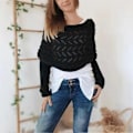 Miniatyrbillede 4 af 5: Hækleopskrift Ærme Wrap Tørklæde Stilfuld Personlig Hæklet Sweater Tørklæde til Indendørs Udendørs-Perfekt Burgandy